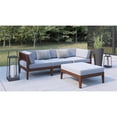 thumbnail image 2 of Linon Ensemble de 4 Pcs pour l'Extérieur en Bois d'Acacia Morningside avec Coussins Gris en Noyer, 2 of 12