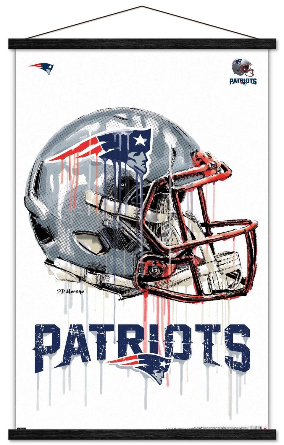 NFL New England Patriots - Drip Helmet 20 Wall Poster