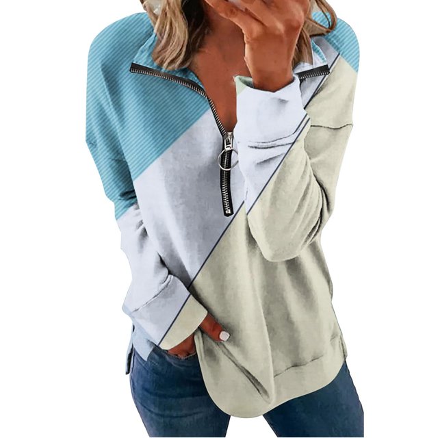 50 % de Rabais Liquidation Chandail Surdimensionné pour Femmes 2023 Mode Imprimé T-shirt Ample Manches Longues Blouse Col Rond Hauts Décontractés Chandail à Capuche