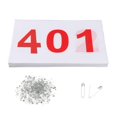 thumbnail image 2 of Lipstore 100 Pcs Bavoirs de Course Numéros d'Athlète Réutilisables avec Épingles 100 Numéros Bavoirs de Course 401 à 500, 2 of 8
