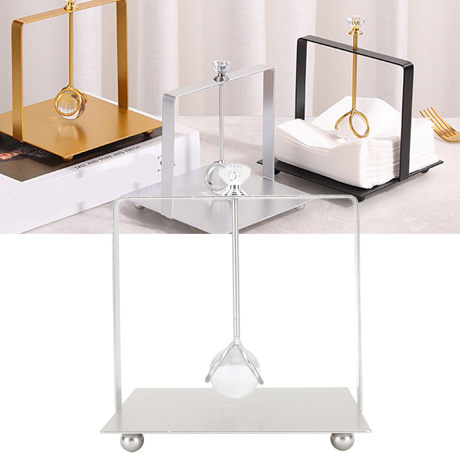 Napkin Holder for Table, Modern Flat Napkin Holder, Paper Napkin Dispenser, Elegant Kitchen Napkin Holder Paper Napkins, Standing Paper Napkin Storage for Restaurant Hotel Home