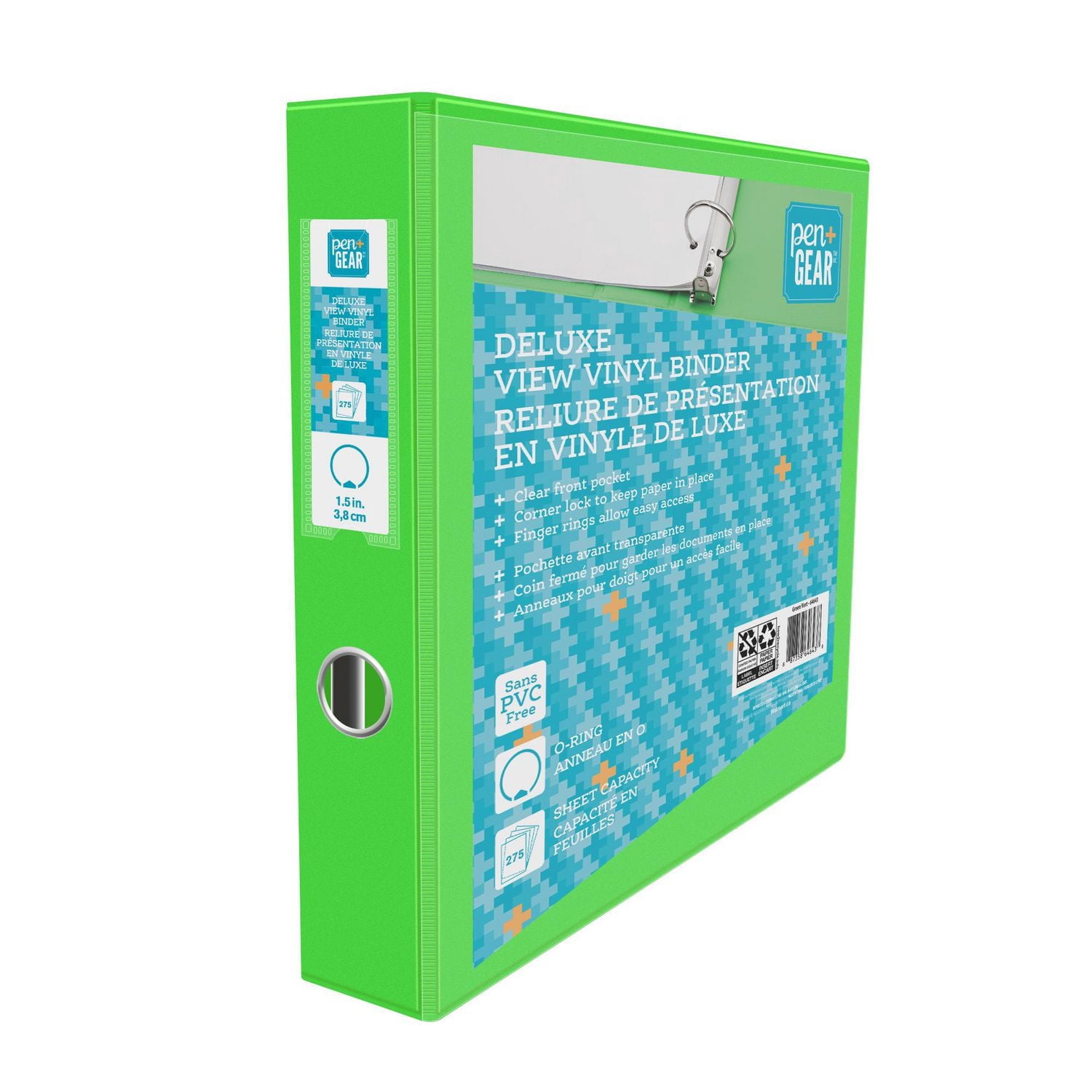 Reliure de présentation en vinyle de luxe 1.5", O-Ring, VERT, Pen + Gear