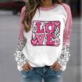thumbnail image 1 of Qertyioot T-Shirt Graphique pour Femmes de la Saint-Valentin à Manches Longues, Blouse Imprimée à Col Rond, Tunique Décontractée, 1 of 3