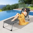 thumbnail image 2 of Gymax Outdoor Folding Chaise 5-Position Lounge Chair w/ Face Hole & Adjustable Footrest Gray, 2 of 10