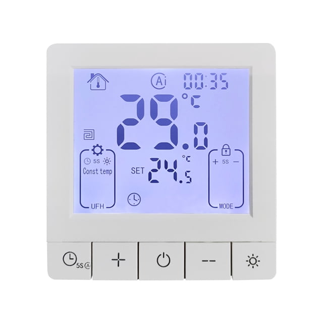 Riwcyla Smart Thermostat for Home Programmable Temperature Control IP20 Protection 24H Timed On/Off Digital Thermostat for 3A Water Underfloor Heating