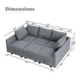 thumbnail image 2 of HONBAY Canapé-Lit Modulaire Convertible avec Sièges de Rangement pour Salon et Appartement, Gris Bleuâtre, 2 of 8