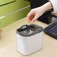 thumbnail image 4 of Wuztai Slim Desktop Trash Can, Small Plastic Wastebasket for Home Office, Space-Saving Desk Garbage Bin with Anti-Slip Base, White Beige Storage Container for Living Room Car Restaurant, 4 of 6