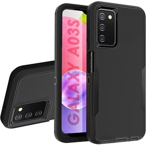 HAHDAXIA pour Samsung Galaxy A03s Housse téléphonique, Protection antichoc avec double couche, Housse anti-dérapante avec protection militaire robuste, Couverture de téléphone portable de service lourd (noir)