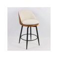 thumbnail image 2 of Eastvita Set of 2 Swivel Counter-Height Bar Stools. Double-Layer Upholstered Barstools with Back/Metal Legs for Kitchen Island or Pub. 26-Inch Modern Bar Stool Chairs, 2 of 3