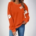 thumbnail image 2 of NMMUED Chandail d'Halloween pour Femmes, Chandails Graphiques pour Femmes, Jolis Chandails d'Halloween pour Femmes, Chandails à Col Rond pour Femmes, T-Shirts d'Halloween pour Femmes, Chandails à Enfiler pour Femmes, Orange m, 2 of 4