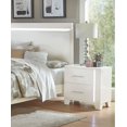 thumbnail image 2 of Modern LED Bedroom Set 3pc White Finish Full Bed and Two Nightstands Set Furniture, 2 of 7