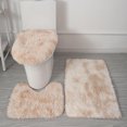 thumbnail image 1 of Tie Dyed Plush Carpet Plush Toilet Three Piece Set Non Slip Mat Bath, 1 of 1