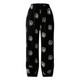 thumbnail image 3 of Accessoires Goth Femmes Dame Décontracté Imprimé de Fleurs Taille Élastique Gaine Pantalon à Jambe Grand Pantalons, 3 of 6