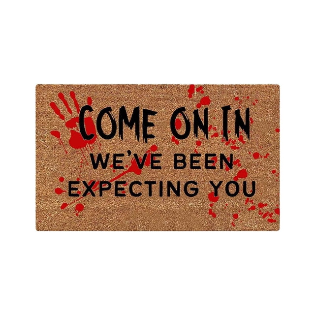 Halloween Themed Non-Slip Floor Mat For Entry Door Kitchen Bathroom Polyester Absorbent Carpet With Size F BW