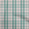 thumbnail image 1 of oneOone Viscose Chiffon Dusty Teal Green Fabric Check Craft Projects Decor Fabric Printed By The Yard 42 Inch Wide, 1 of 4