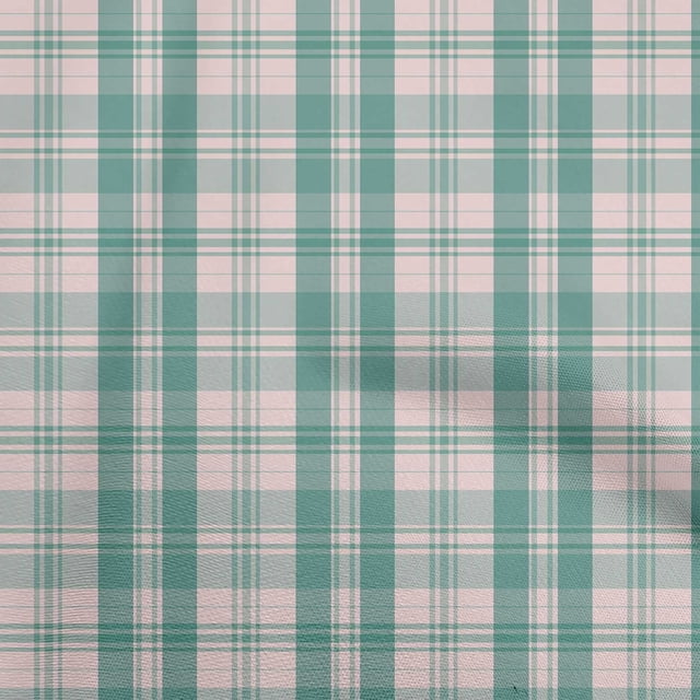 oneOone Viscose Chiffon Dusty Teal Green Fabric Check Craft Projects Decor Fabric Printed By The Yard 42 Inch Wide