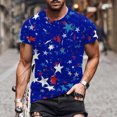 thumbnail image 1 of Chandails en Molleton Snoarin pour Hommes Mode Hommes Manches Courtes Col Rond Imprimé T-Shirt Décontracté Hauts Blouse Chemises du 4 Juillet pour Hommes en Liquidation, 1 of 5