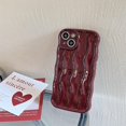 thumbnail image 3 of ORUYROP Designed for iPhone 15 Case,Water Ripple Pattern Curly Wave Frame Soft Cute Phone Cover for Men Women Girls(iPhone 15,Claret), 3 of 7