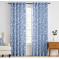 thumbnail image 2 of Vargottam 84 Inch Rod Pocket/Back Tab Cotton Curtains for Windows and Doors- Light Filtering Cotton- Light Filtering Drapes For Doors- Set of 2 Panels, 52"x84"- Hand Drawn Floral Design (Blue), 2 of 8