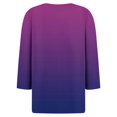 thumbnail image 5 of RXIRUCGD Hauts Décontractés de Mode pour Femmes à Dégradé Amples à Boutons, Violet, Taille : 3TG, 5 of 5