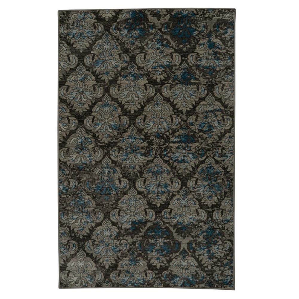 Linon Vintage Clara Power Loomed Microfiber Polyester 9'x12' Rug in Gray