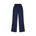 thumbnail image 4 of FAIWAD Women's Wide Leg Pants High Elastic Waisted Button Business Work Trousers Long Straight Pants, 4 of 6