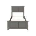 thumbnail image 3 of Leo & Lacey Madison Lit Plateforme en Bois Simple TG avec Pied de Lit Assorti, Gris, 3 of 5