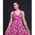 thumbnail image 2 of Bimba Floral Ladies Printed Resort Midi Drawstring Dress Spaghetti Strap Beach Wear-X-Small, 2 of 5