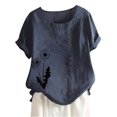 thumbnail image 2 of HWRETIE T-Shirt Imprimé pour Femme Col Rond Manches Courtes Ample Décontracté Blouse d'Été Hauts, 2 of 3