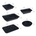 thumbnail image 2 of Nonstick, Carbon Steel Oven Safe Bakeware Set, Durable Baking Pans Set, Sheet Pans for Baking, Oven Safe Tray Black 5PCS, 2 of 6