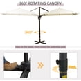 thumbnail image 4 of Outsunny Parasol Suspendu Déporté Carré pour Patio avec Base en Croix Blanc Crème, 4 of 10
