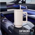 thumbnail image 3 of Gobelet en Acier Inoxydable de 40 oz avec Couvercle à Paille – Rétention Chaude et Froide de 24+ Heures, Conception Étanche au Quart de Tour, Compatible avec Porte-Gobelet – Beige Doux, 3 of 10