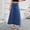 Dark Blue, variant on Sentmoon Jean Mini Skirt Oversized High Waist Boho Denim Skirt with Pockets Flowy Pleated Hawaiian Solid Color Loose Stretchy Skirt for Women Delightful Fall for City Sightseeing in Fall XL