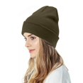 thumbnail image 1 of Bérets à Moins de 5 $ Bruns Unisexe Bonnet Tricoté Automne et Hiver Couple Simple Bonnet à Enfiler, 1 of 8