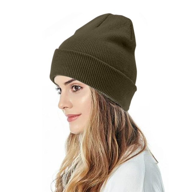 Bérets à Moins de 5 $ Bruns Unisexe Bonnet Tricoté Automne et Hiver Couple Simple Bonnet à Enfiler