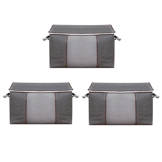 zanvin Sacs de Rangement pour Garde-Robe, Grands Sacs de Rangement, Bacs de Rangement pour Vêtements, Organisateur de Garde-Robe Pliable, Contenants de Rangement avec Poignées Durables pour Couverture, Couettes, Lit