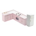 thumbnail image 1 of MERIGLARE 1/12 Dollhouse Mini Furniture Kitchen Set Cooking Table Cabinet Model for 3+ Pink, 1 of 9