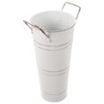 thumbnail image 4 of KAKOWELY Round umbrella stand rack Rustic Flower Jug Double Handles Plant Flower Container Floral Arrangement Bucket Vintage Flower Container Rustic Double Handles Flower Pot Iron Flower Bucket, 4 of 5