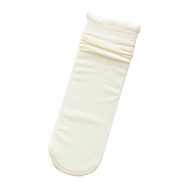 IROINID On Sale Ankle Socks for Women Fun Socks Socks Cotton Breathable Glass Silk Socks Transparent Ruffle Print Socks
