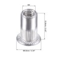 thumbnail image 2 of Unique Bargains M4 Rivet Nuts Aluminium Alloy Knurled Flat Head Threaded Insert Nut Silver 50 pcs, 2 of 5