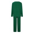 thumbnail image 3 of Timegard Ensembles de Pyjamas pour Femmes 2 Pcs Manches Longues Col en V Haut Froncé et Pantalon Automne Décontracté Doux Tenues de Pjs, 3 of 4