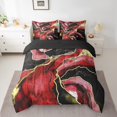thumbnail image 2 of YST Red Watercolor Comforter Set 7-Piece, Aesthetic Marble Bedding, Full Size, 2 of 4