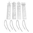thumbnail image 2 of Règle en Métal, Conception Creuse Règle de Pochoir de Forme Unique 4 Modèles de Modèle de Dessin Animé Portables pour les Cartes-Cadeaux pour le Scrapbooking pour le Dessin, 2 of 8