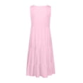 thumbnail image 5 of zanvin Robe T-Shirt Ample Évasée pour Femme, Décontractée, Col Rond, Sans Manches, Fluide, Unie, Été, Rose Pâle, L, 5 of 5