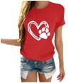 thumbnail image 2 of Pisexur T-shirt de la Saint-Valentin Haut Mode Femme Décontracté Col Rond Blouse Imprimée T-shirt à Manches Courtes Hauts d'Été, 2 of 5