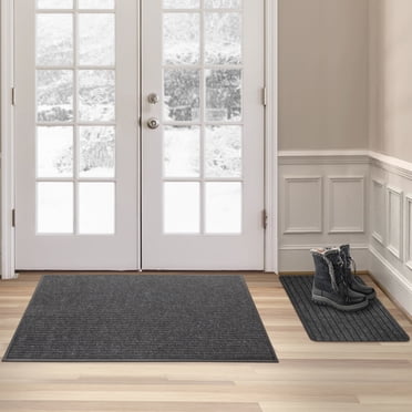 Stepguard 30"X48"/16"X24" BOGO All Season Charcoal Needlepunch Doormats