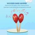 thumbnail image 4 of 1 Pair Wooden Maracas Sand Hammer Rumba Shakers Rattles Sand Hammer Percussion Instrument Musical Toy, 4 of 7