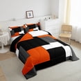 thumbnail image 3 of Erosebridal Rectangle Geometry Bedding Full Comforter Set, Abstract Checkered Bedding Sets Full with Comforter, Chic Minimalst Reversible Down Comforter, Super Cozy Bedroom Decorative, 3pcs, 3 of 8