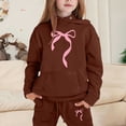 thumbnail image 2 of FhsagQ Outfits for Girls Children's Hoodie Set with Bow Print Girls Spring Outfits 4T Spring Coffee 12-13 Years, 2 of 4
