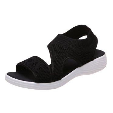 2025 Ladies Solid Color Breathable Earth Spirit Sandals for Women Mesh Fish Mouth Casual Platform Sandals for Women Flat Sandals